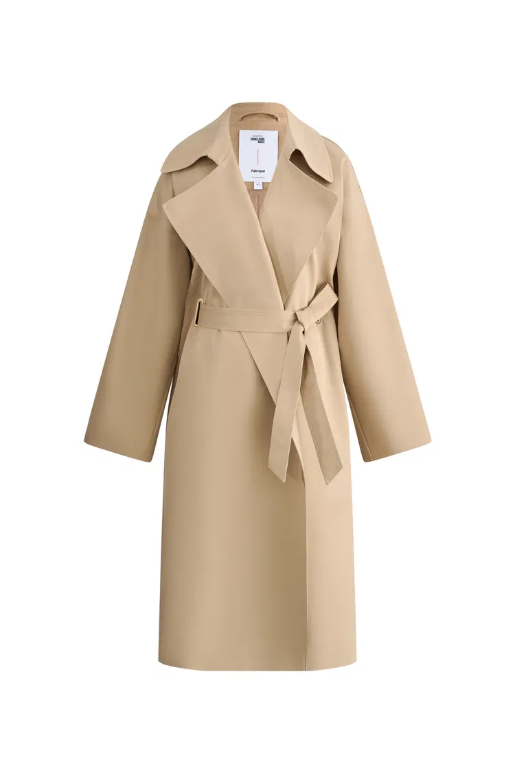 Aloisia Drop Shoulder Trench Coat in Cotton
