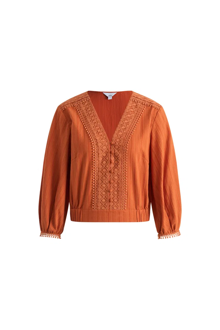 Elli Lace Puff Sleeve Blouse Top