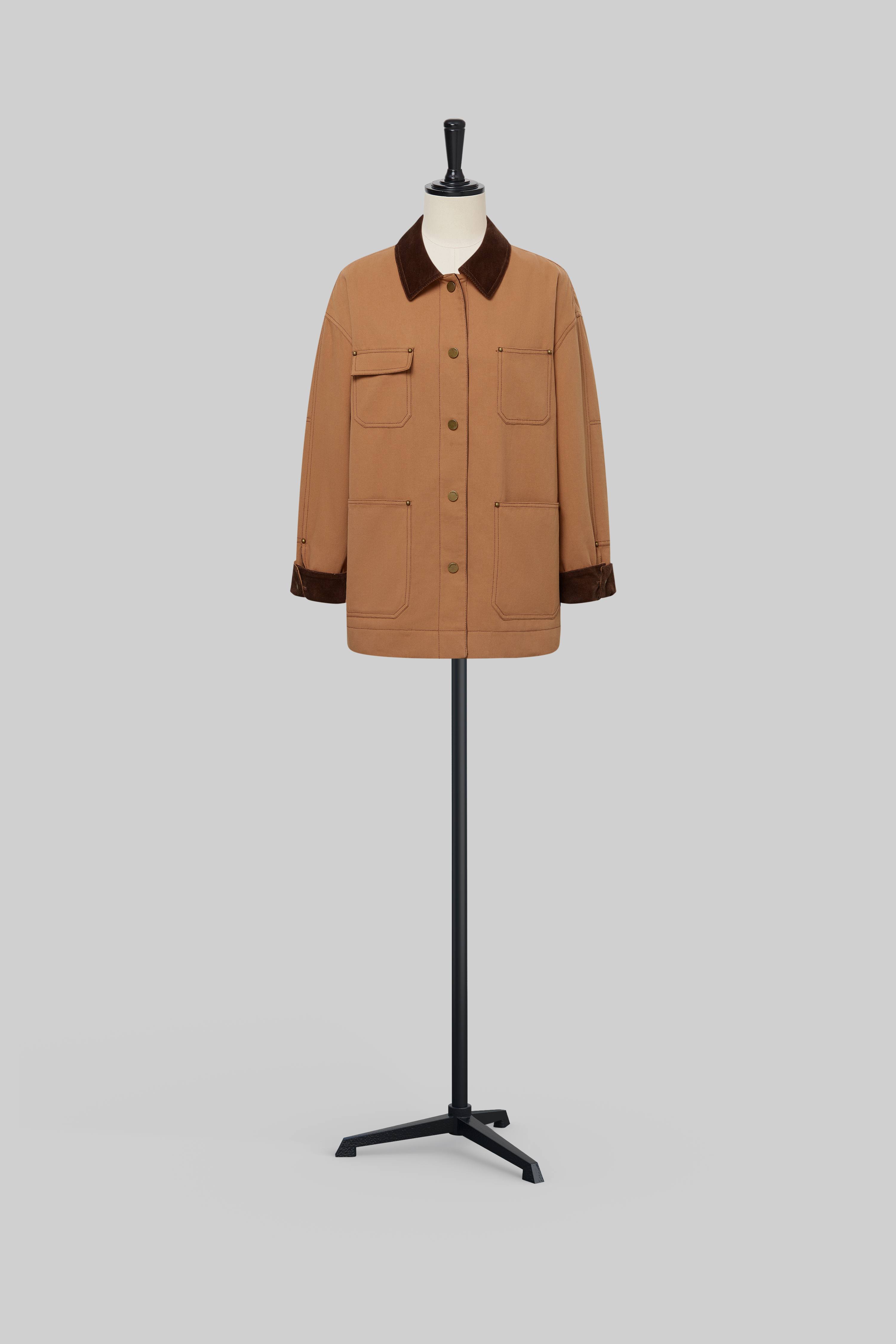quilt jacket with corduroy details main image 1