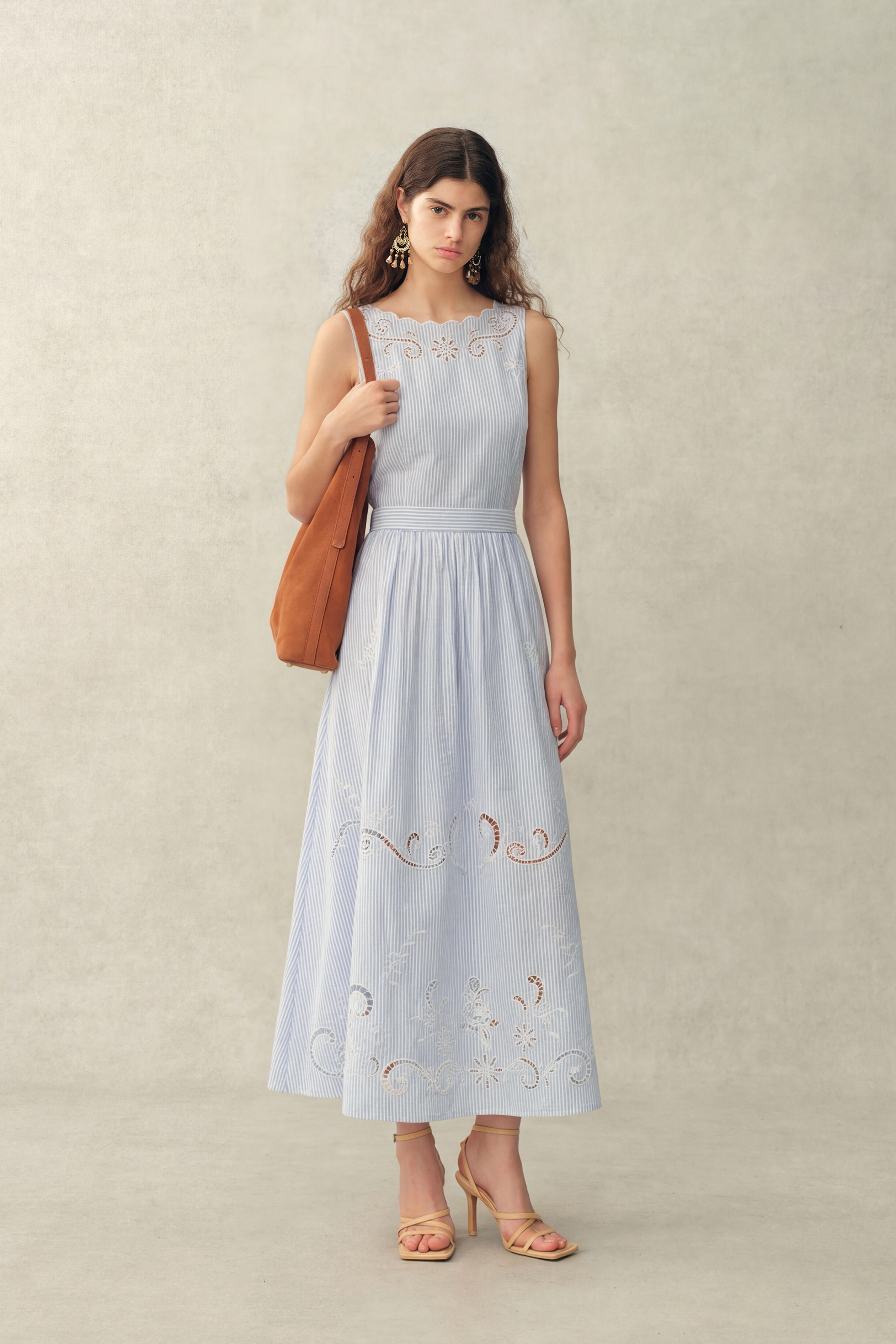 white christmas dresses Okhai 'Riverside' Pure Cotton Hand Embroidered Mirror Work Dress –  Okhaistore