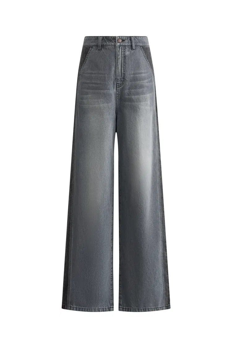 Clarisse Darker Side Baggy Jeans in Cotton Denim