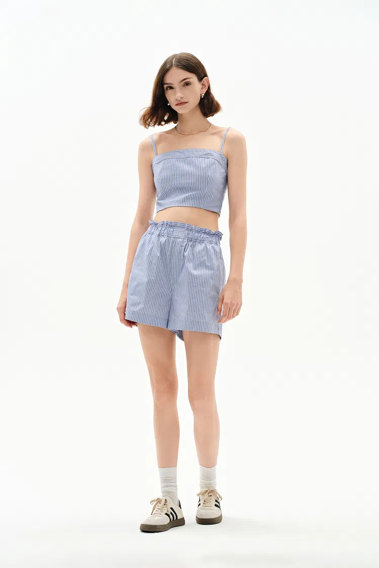 Ohio Cropped Tank Top and Shorts in Cotton Poplin