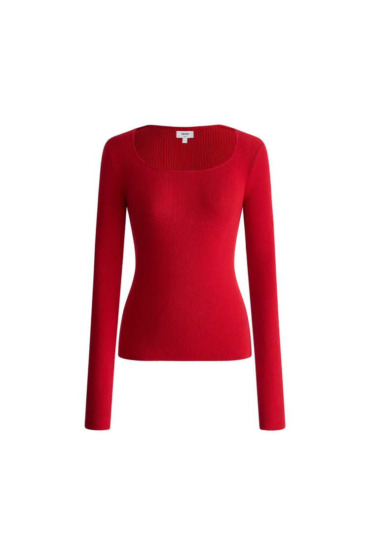 Etro Square Neck Sweater in Merino Wool Knit