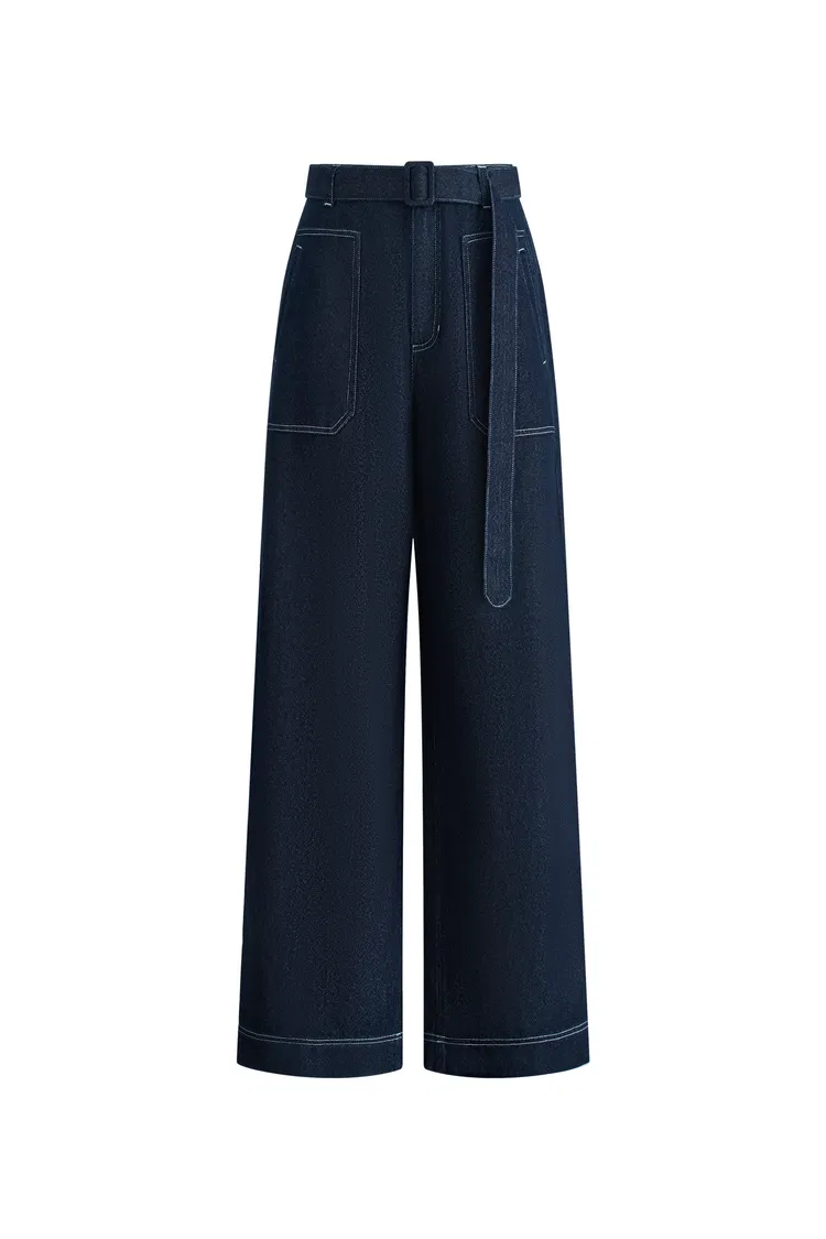 Flania Cargo Pants Jeans in Cotton Denim