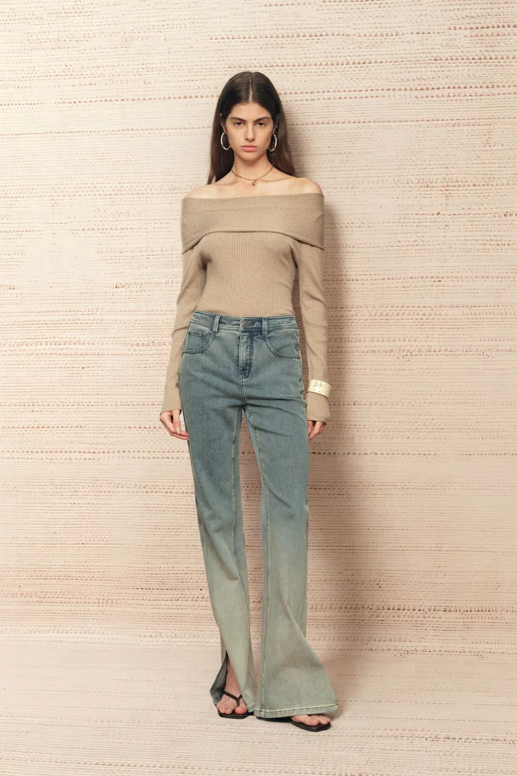 Lyra Reversible Bow Off Shoulder Knit Top
