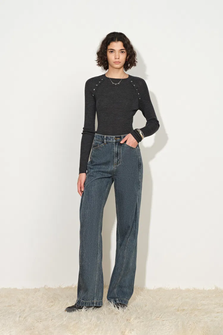 Beatrix Knit Top in Machine Washable Fine Wool