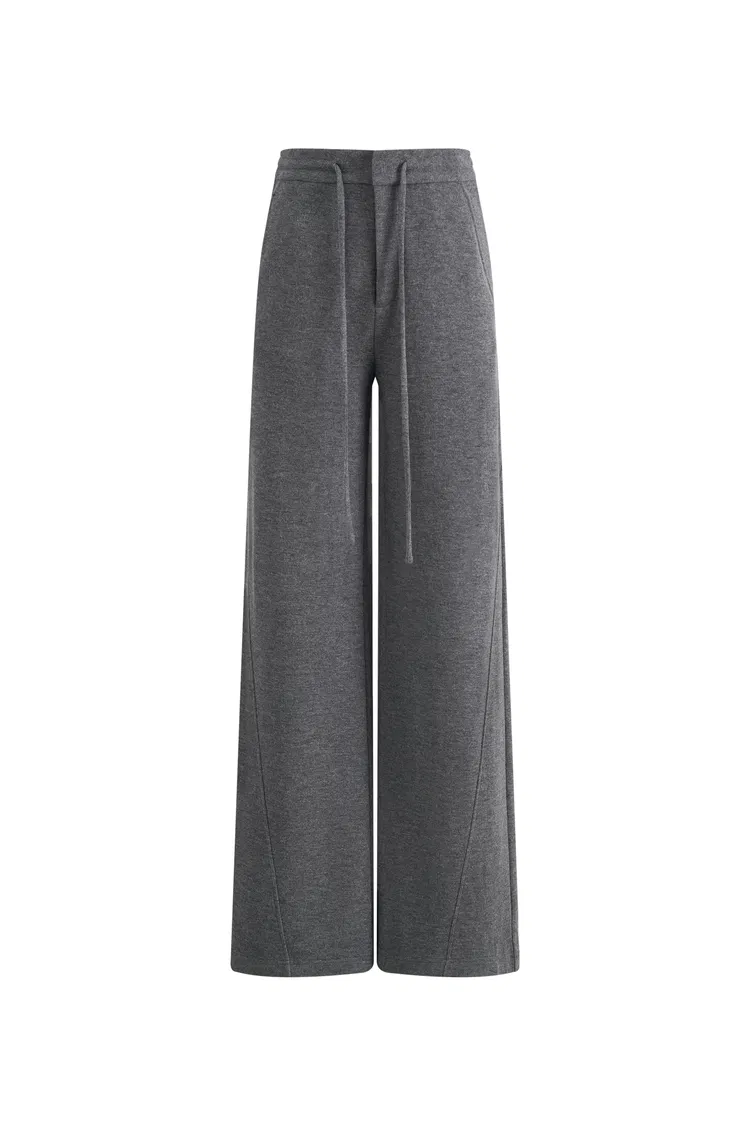 Reese Baggy Wide Leg Casual Pants in Merino Wool