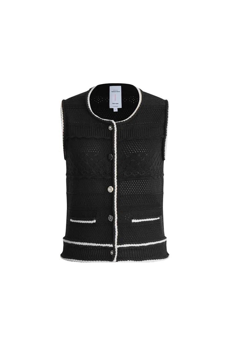 Silvy Tweed Sleeveless Top in Textured Cotton