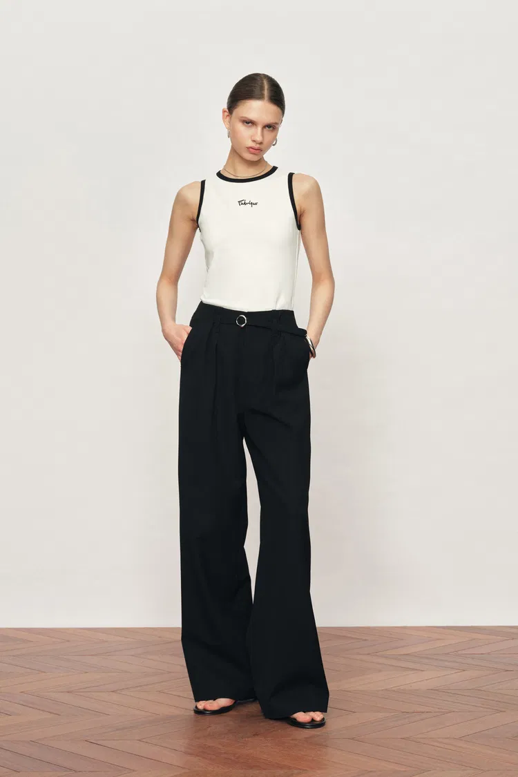 Xena Racerback Contrast Trim Racerback Sleeveless Tank Top in Cotton