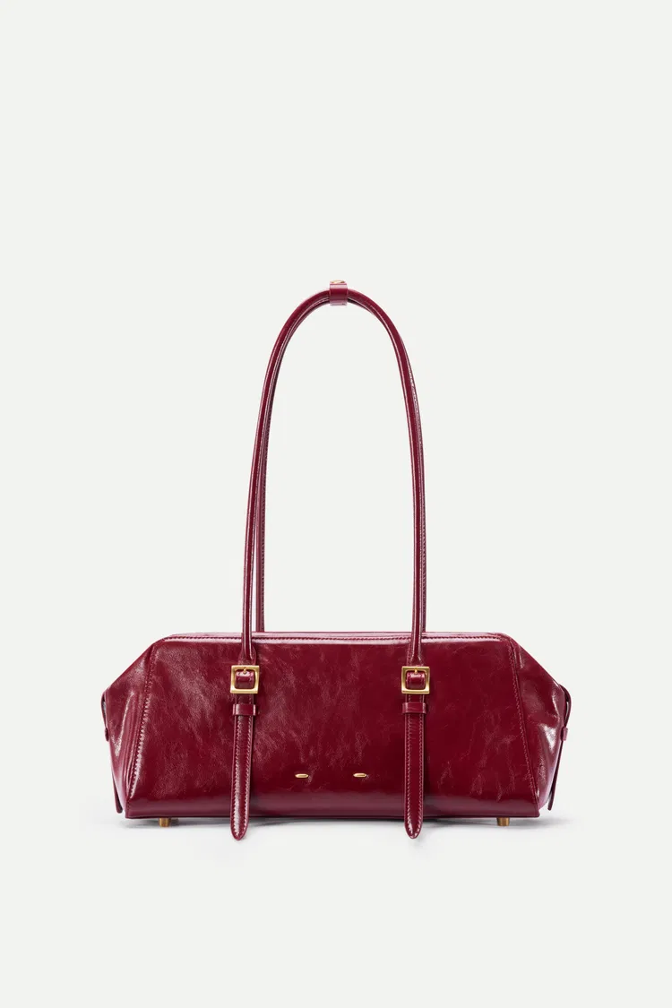 Monti East West Shoulder Bag in Oiled Waxed Top Grain Leather