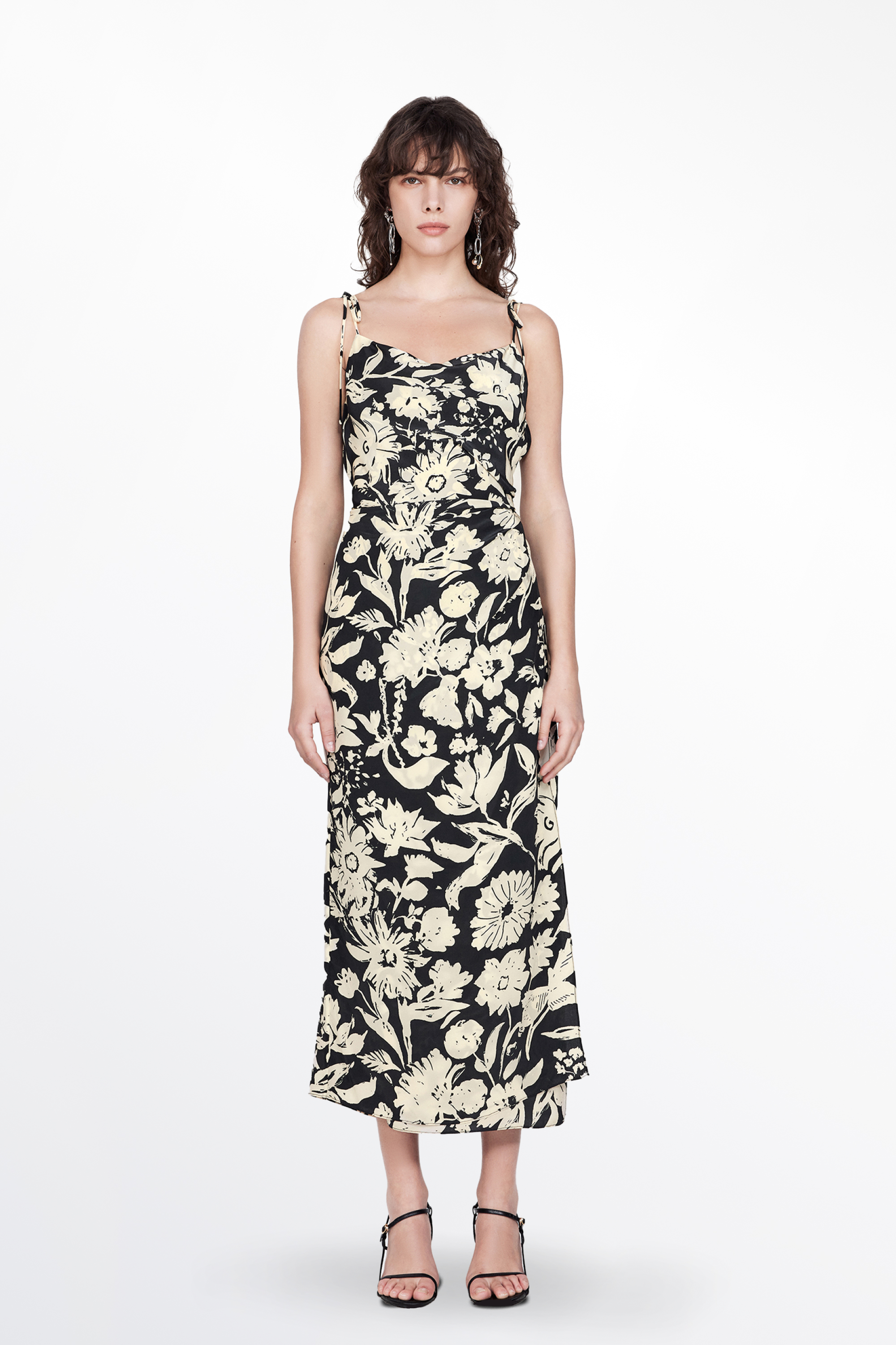 ワンピース Carven Dada-print Habotai-silk dress Carven Women's Ready-to-Wear | Halter Dress