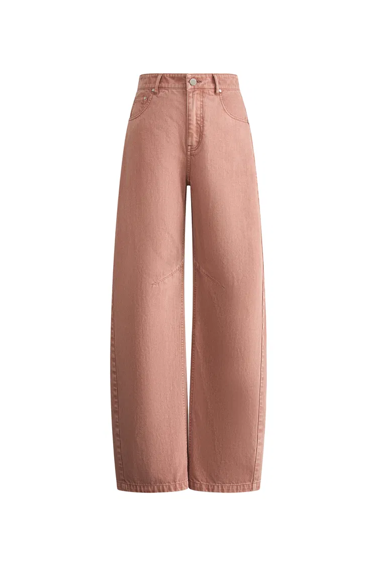 Adeline Knee Seams Dusty Pink Jeans in Lyocell Denim