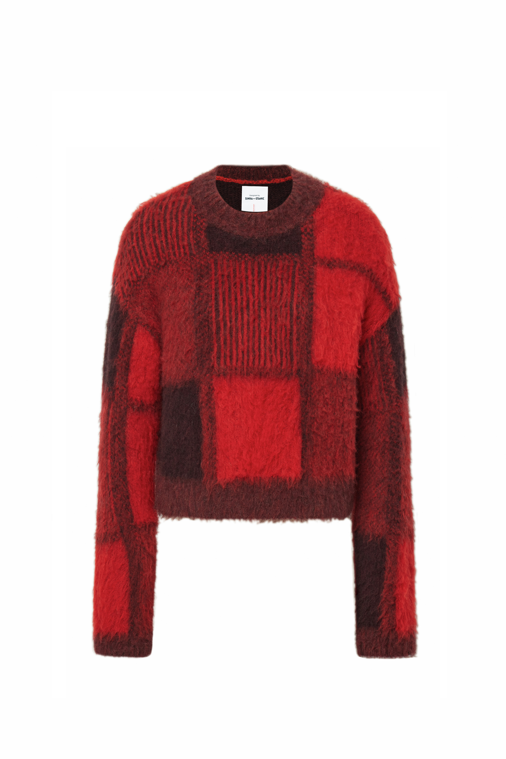 Violet Hand Sewn Crystal Stand Collar Sweater in Alpaca-Mohair