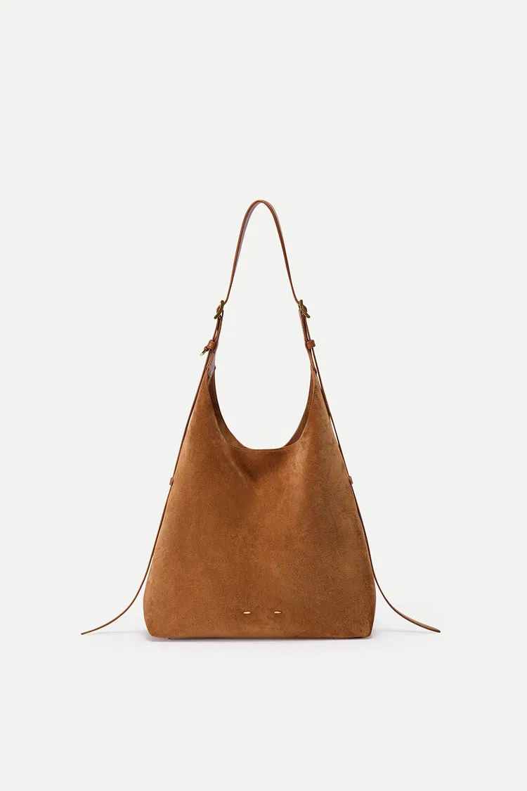 Duomo Medium Hobo Bag in Suede