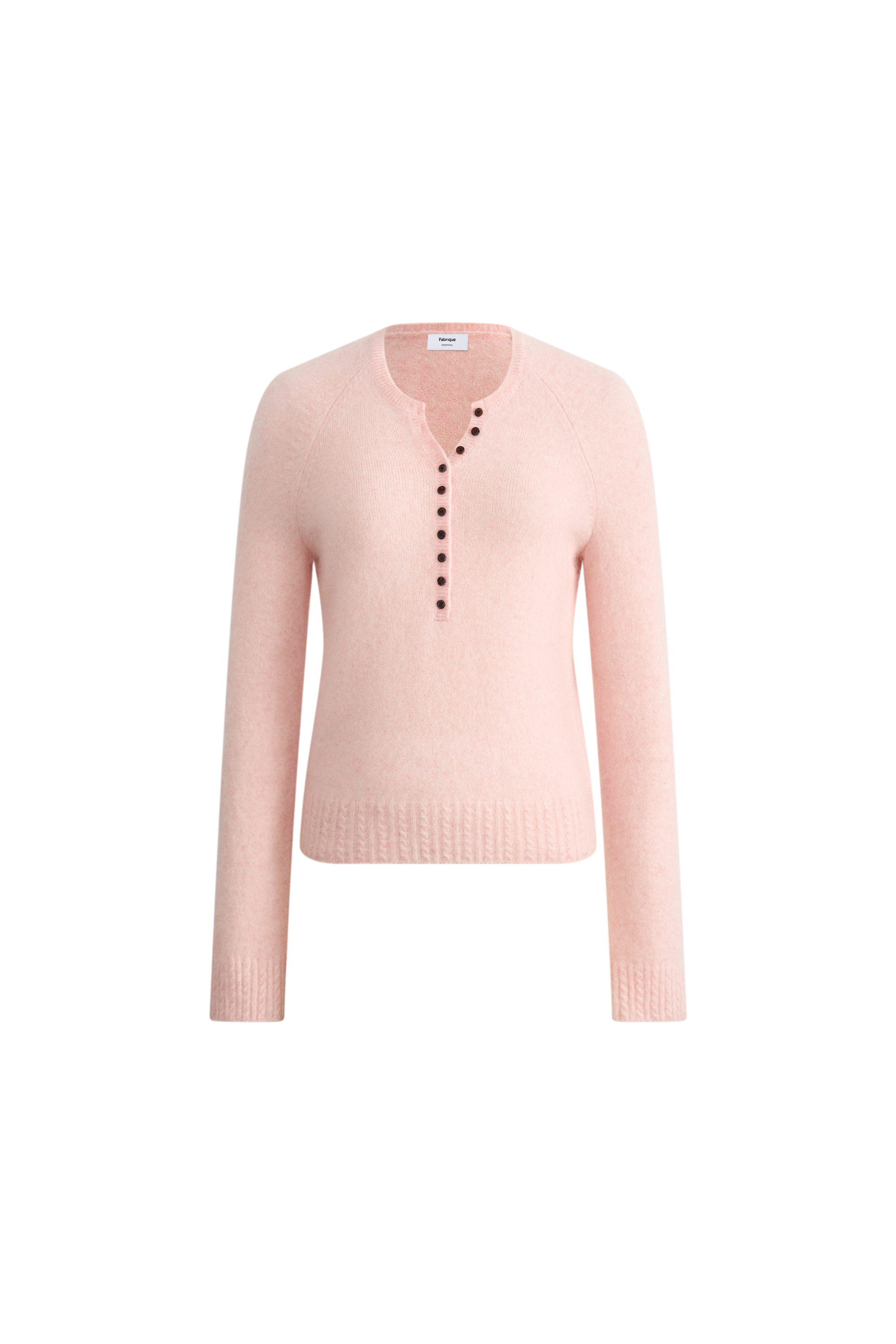 Zeki Henley Neckline Sweater in Wool-Mohair Knit – fbrq.com