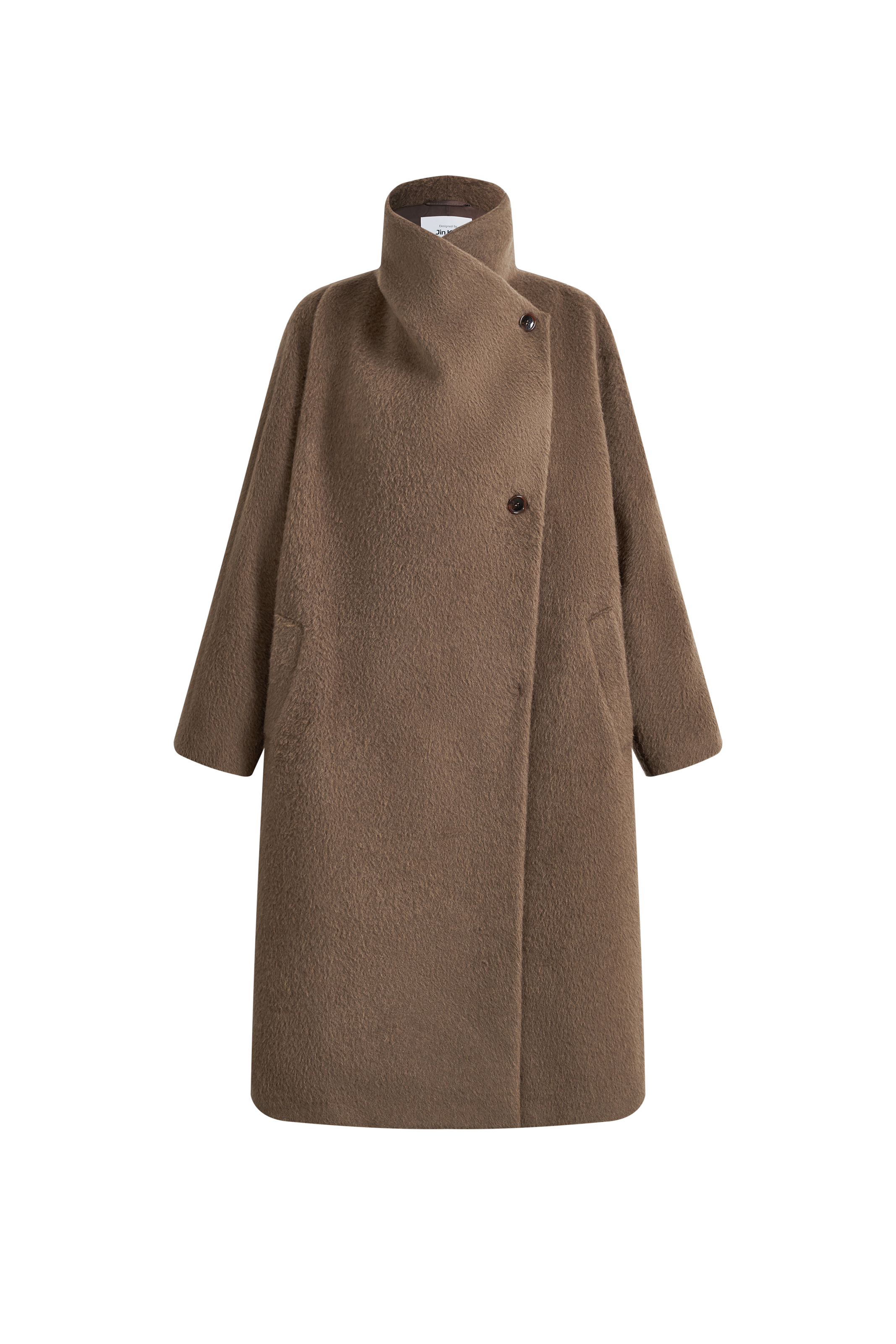 Lumi Mocha Wrap Coat in Alpaca Wool Blend – fbrq.com