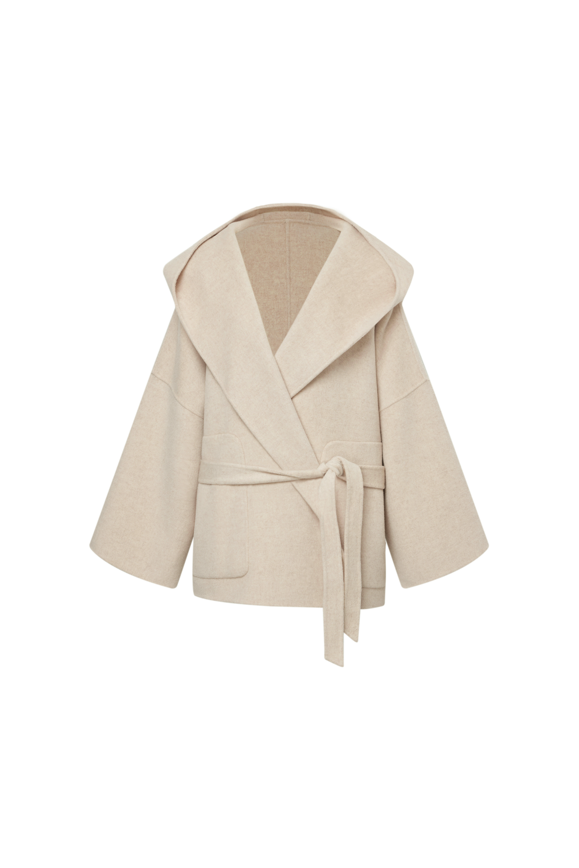 Lanza Handcrafted Hooded Cashmere Double-Face Coat in Merino