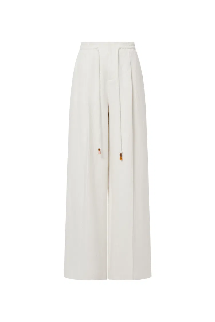 Perla Drawstring Casual Pants in Hemp