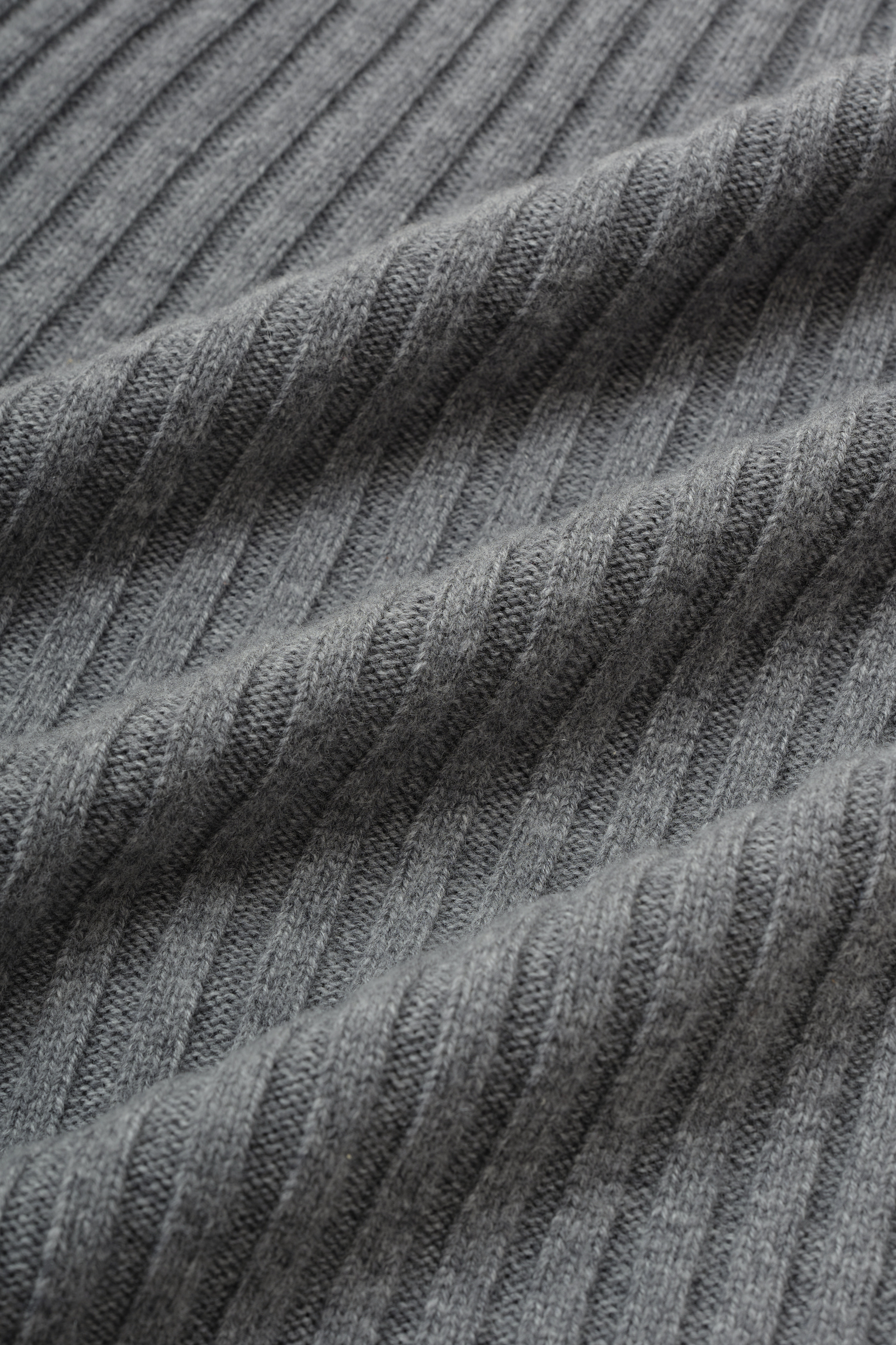 Charlotte Grey Turtleneck Cardigan in Merino Wool-Cashmere Rib