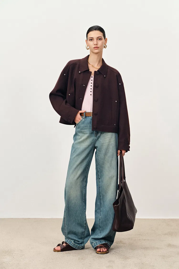 Brianna Hand Sewn Buttonholes Jacket in Merino Wool