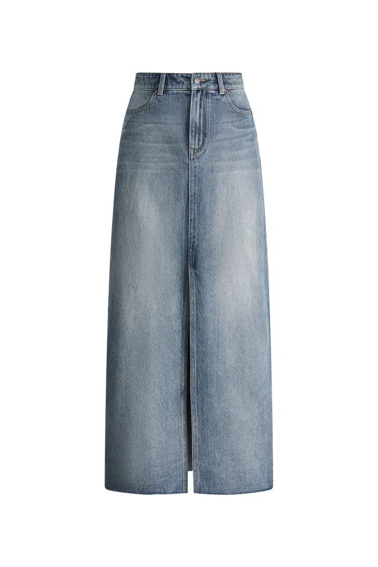 Denim Skirt in Cotton Denim