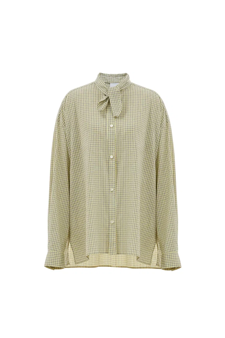 Lorna Plaid Blouse in Tencel-Cotton