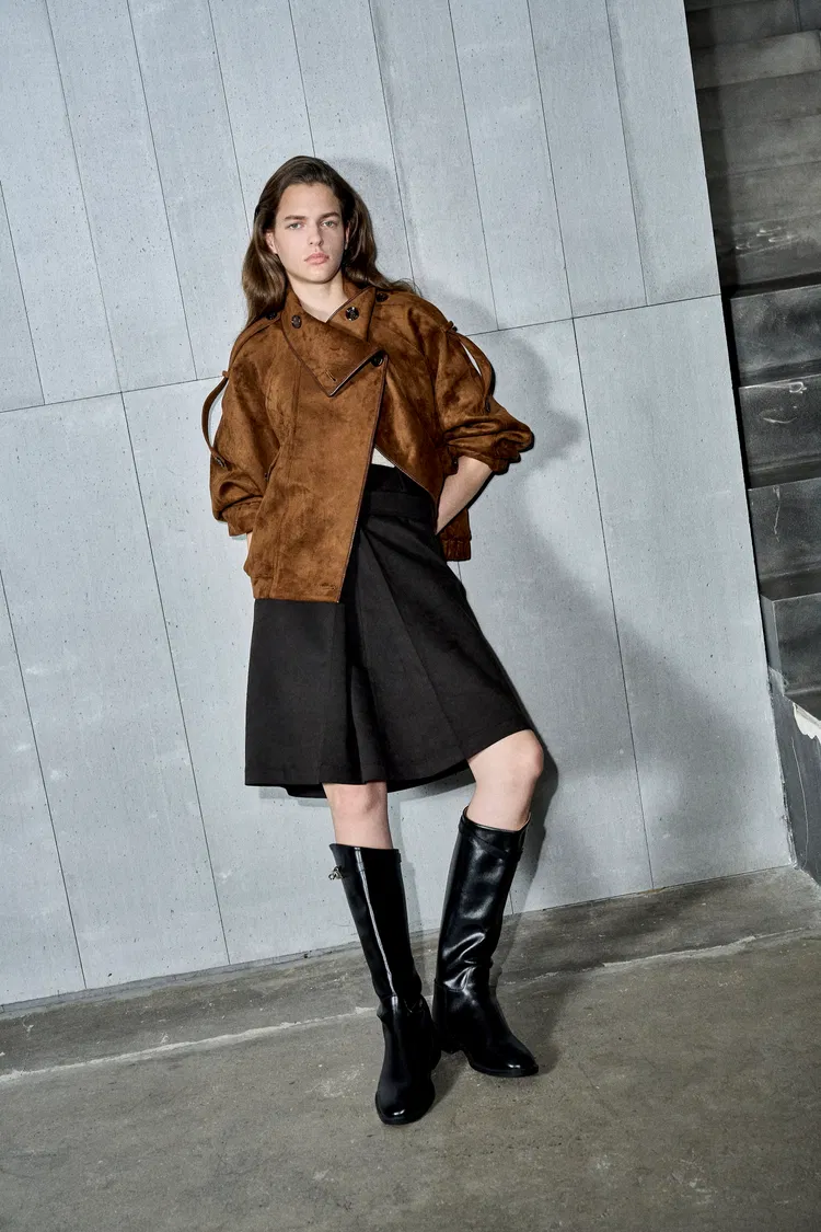 Enid Oversized Jacket in Vegan Suede