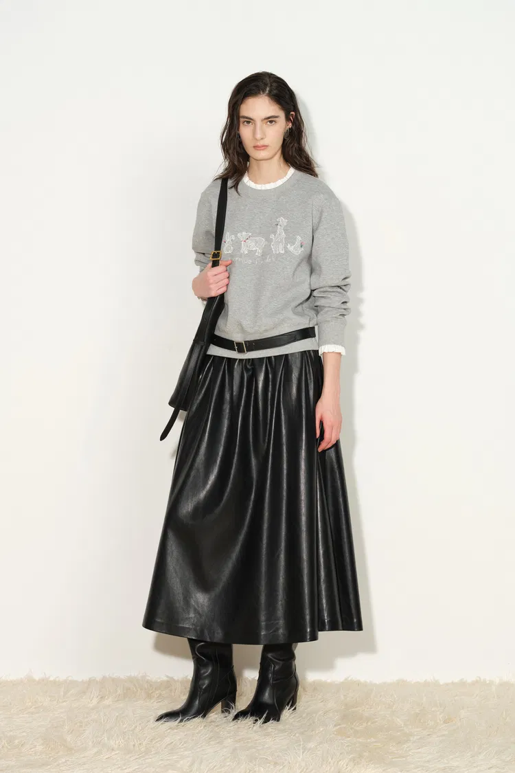 Esther Detachable Lace Collar Layered Sweatshirt