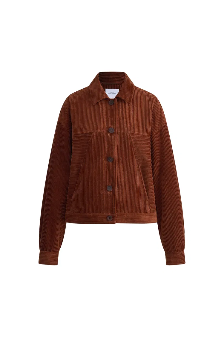 Aaliyah Dropped Shoulder Jacket in Corduroy Cotton