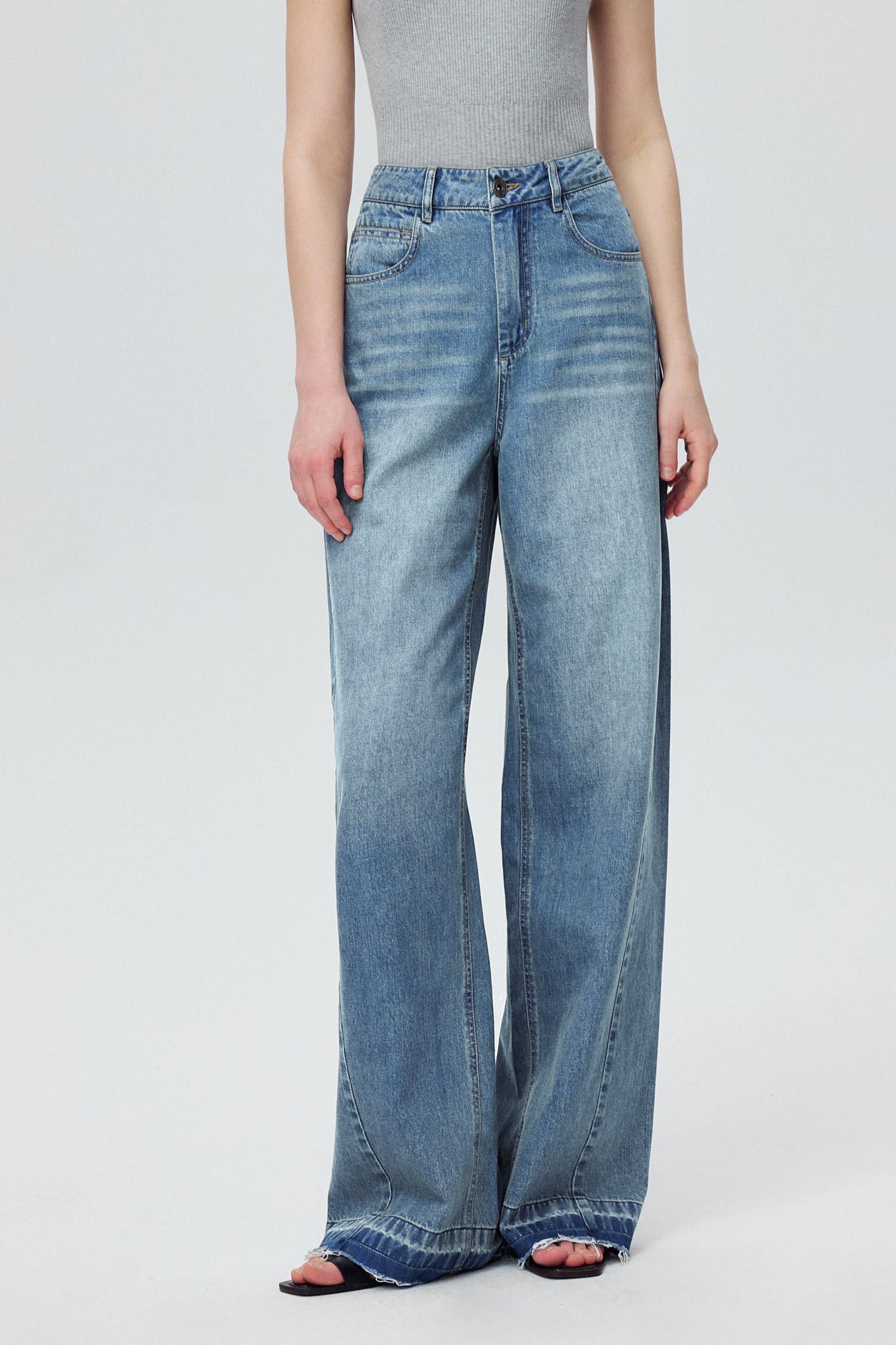 Echo Wide-Leg Jeans in Cotton Denim – fbrq.com