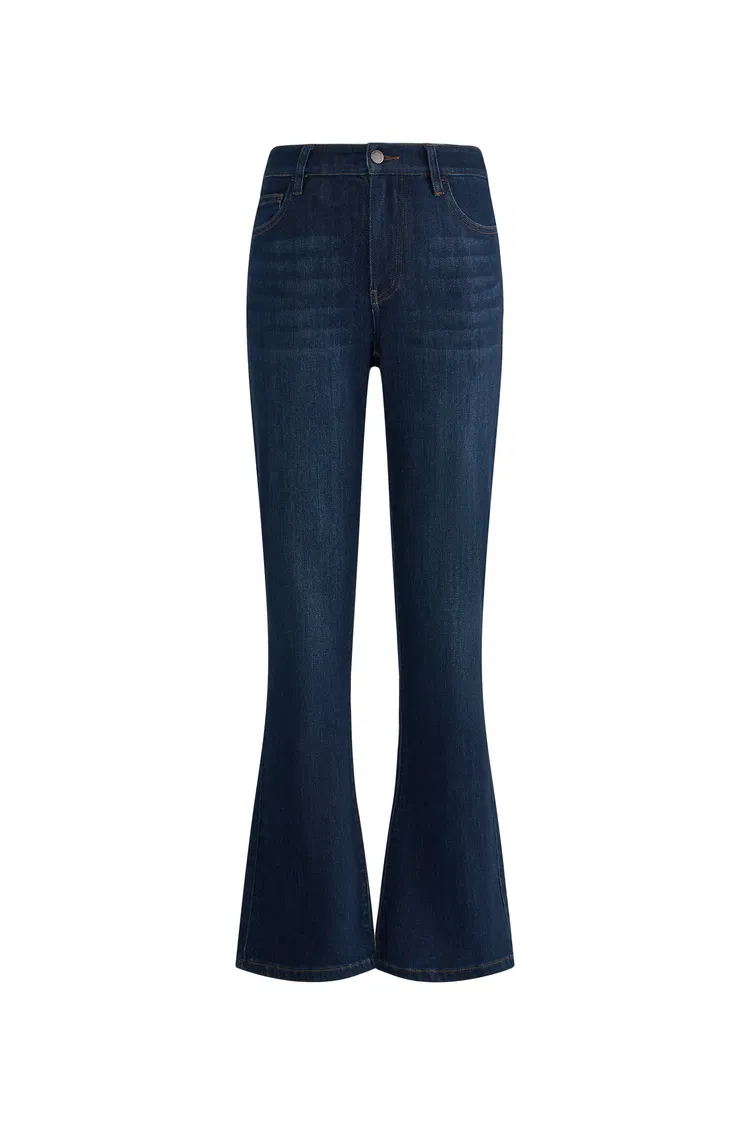 Nora Crop Flared Jeans in Stretch Denim