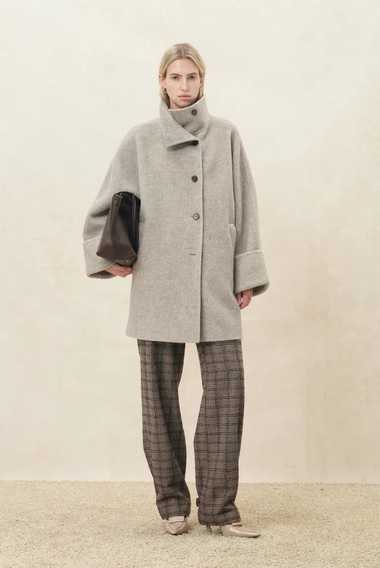 Grace Oversized Midi Coat in Wool Alpaca Blend