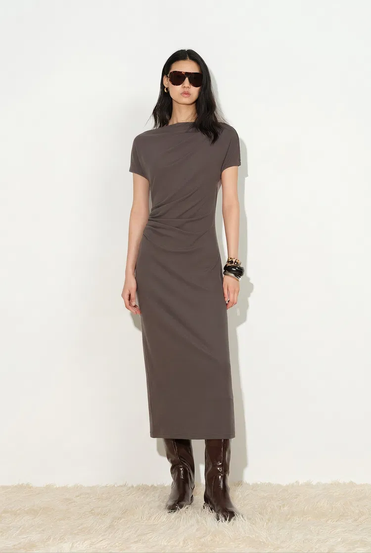 Hazel Draped Off Shoulder Dress