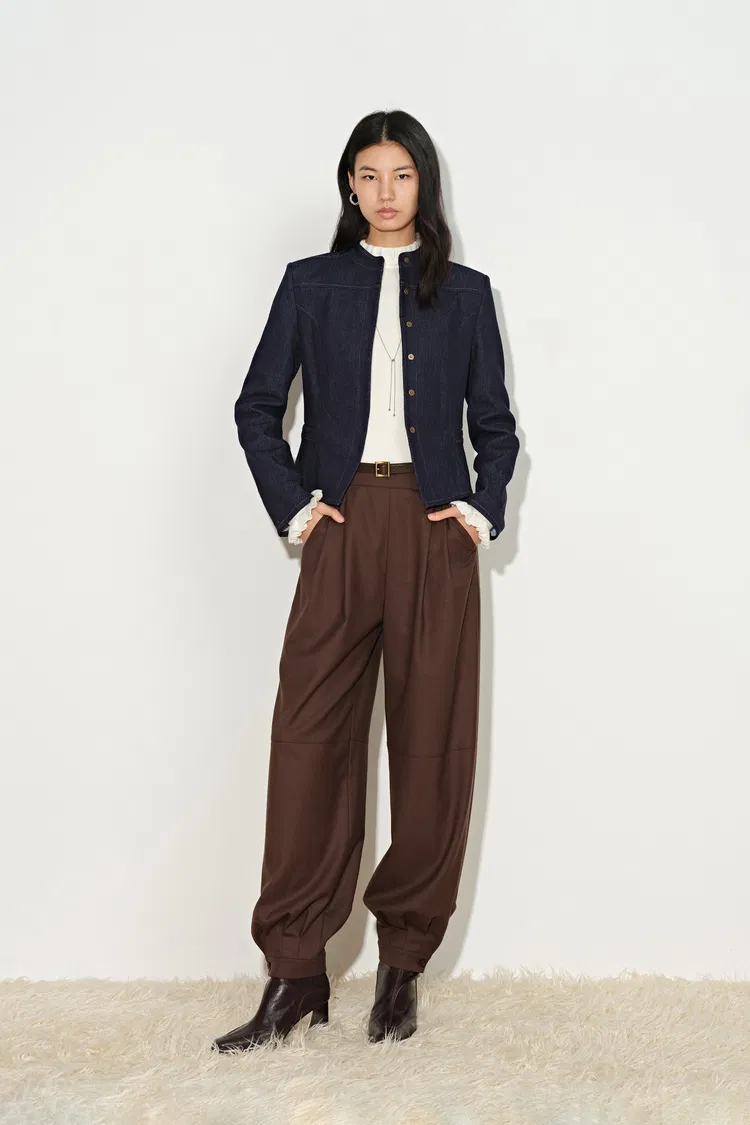 Ivy Herringbone Cinched Waist Jacket
