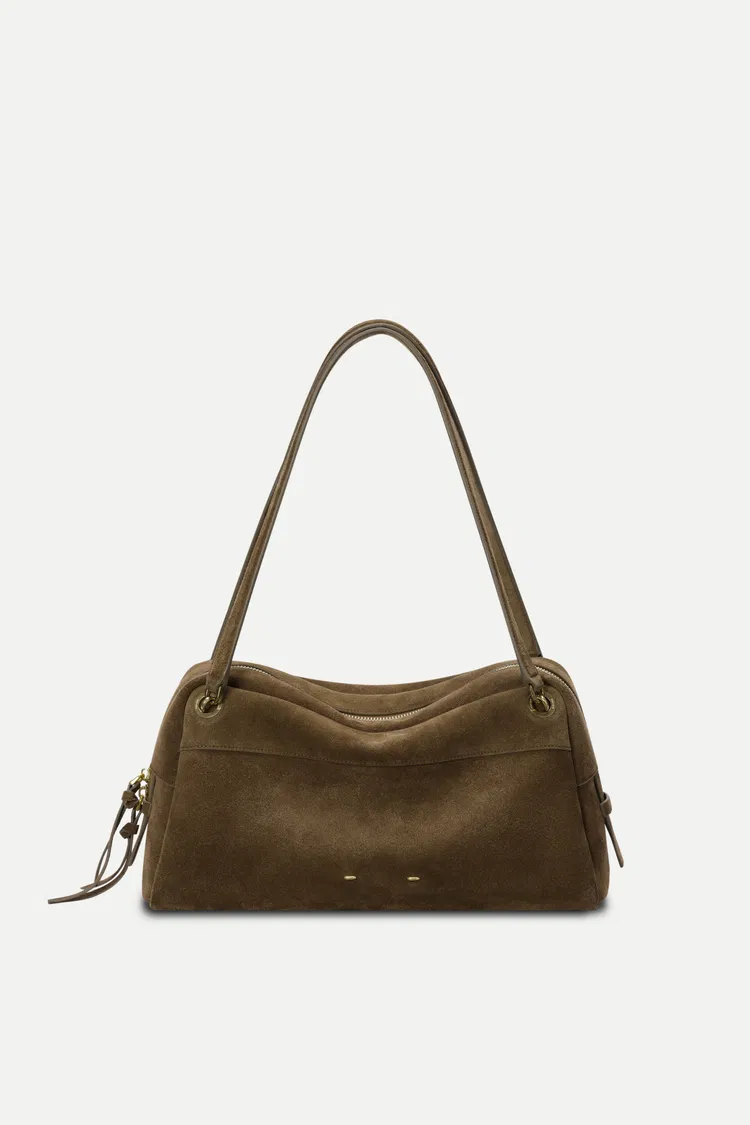 Marais Soft Boston Medium Bag in Suede