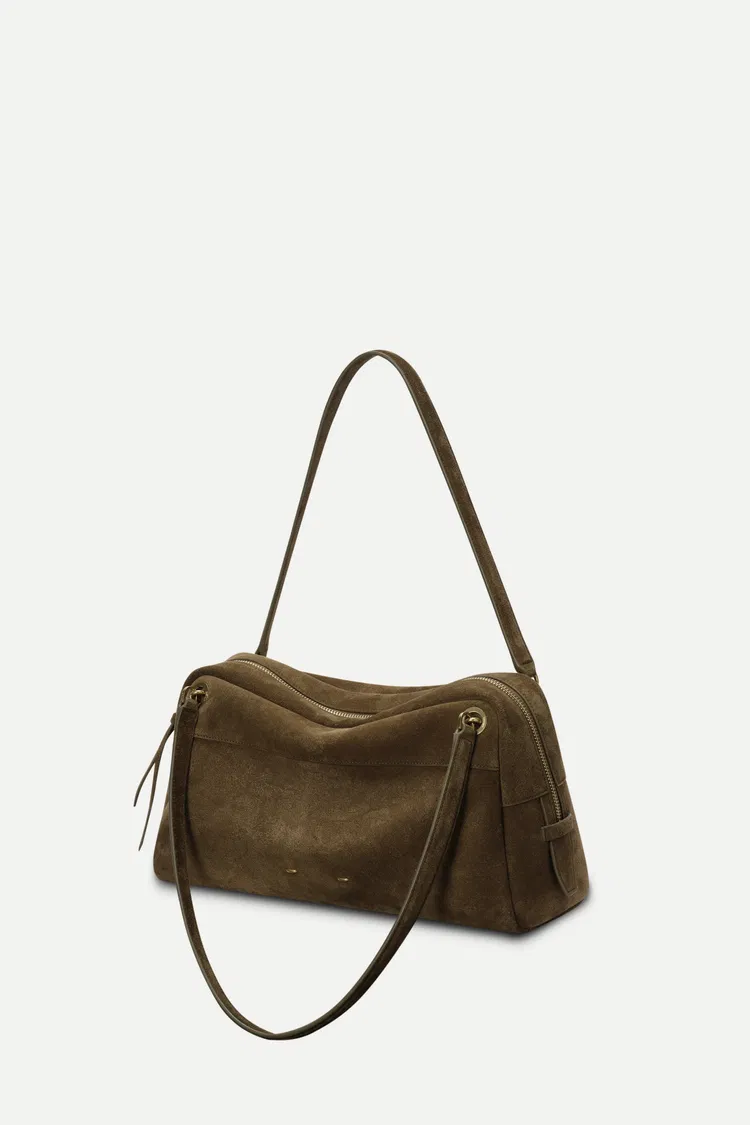 Marais Soft Boston Medium Bag in Suede