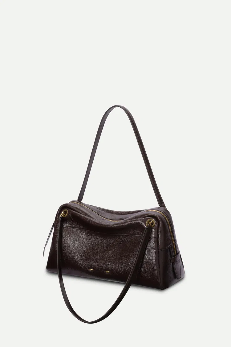 Marais Soft Boston Medium Bag in Waxed Leather