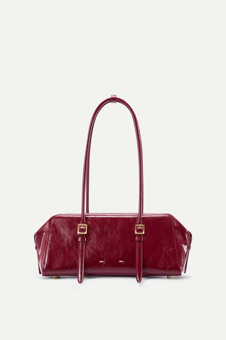 Monti East West Shoulder Bag in Oiled Waxed Top Grain Leather