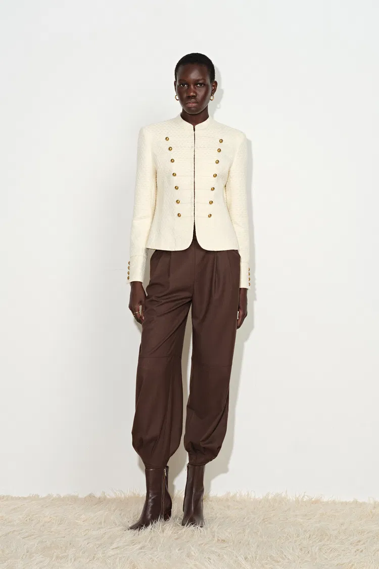 Riley Textured Napoleonic Jacket in Wool Tweed