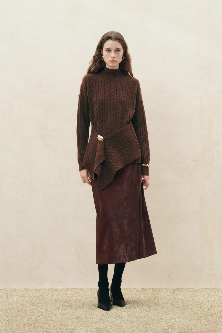 Sephina Wrap Waist Sweater in Wool Cashmere Blend