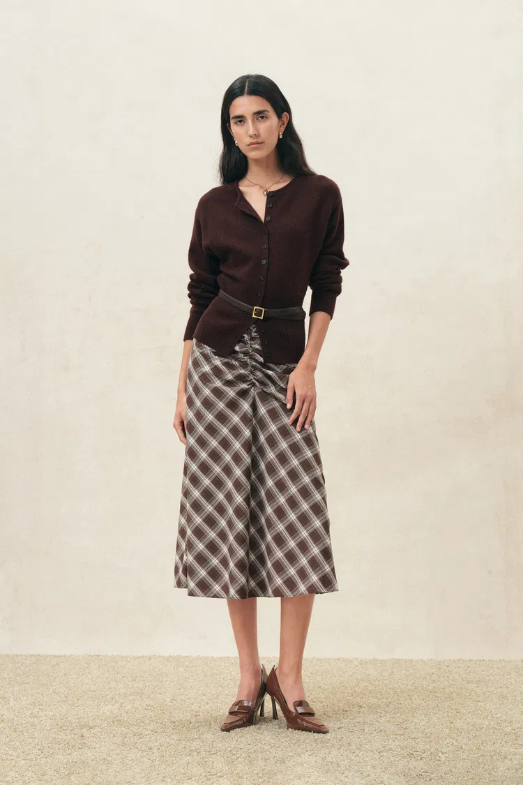 Sidra Cinched Batwing Sleeve Cardigan in Wool Blend