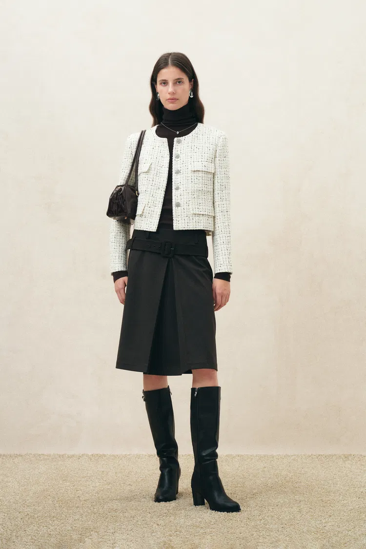 Victoria Shimmer Check Jacket in Wool Tweed