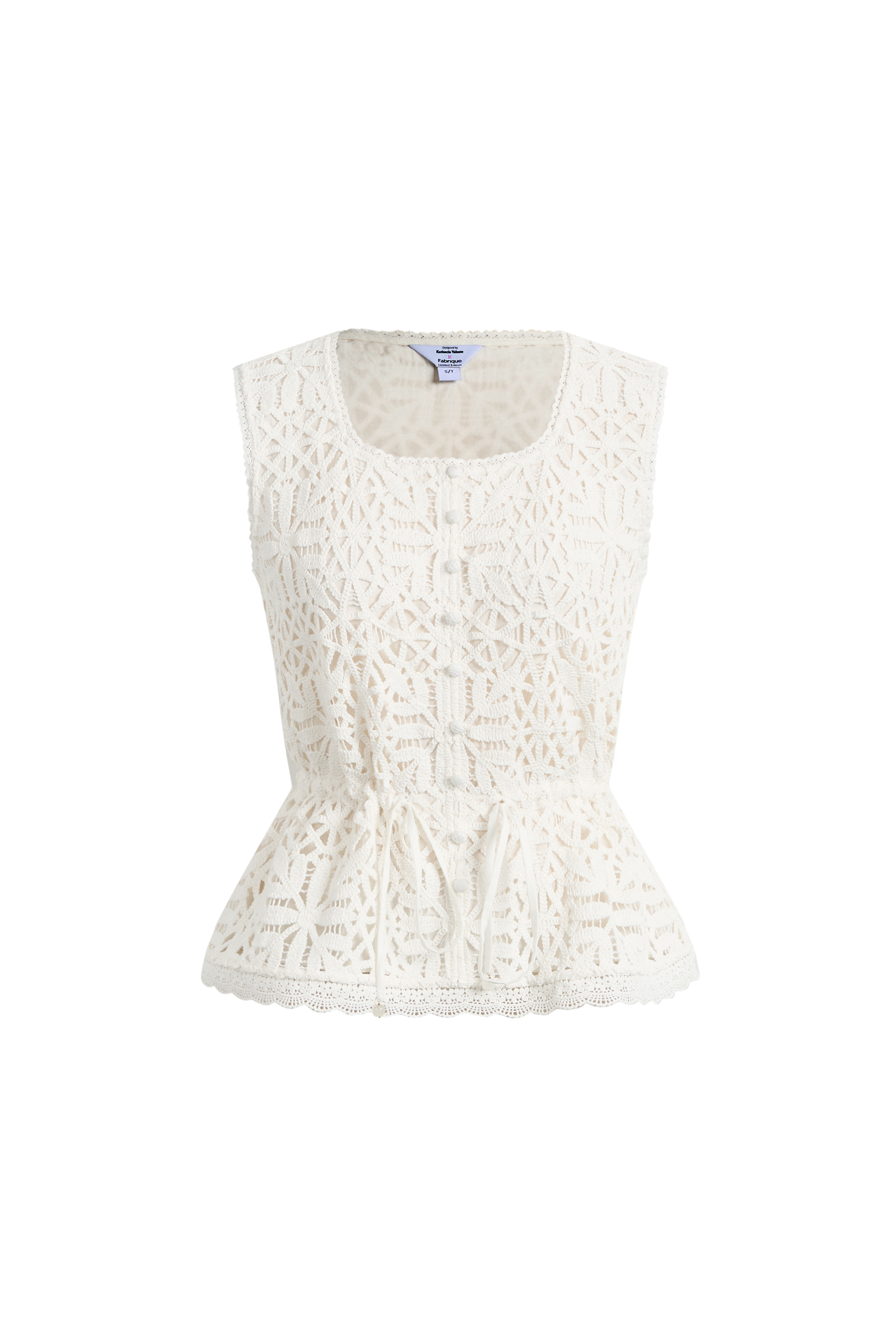 Zane Open Knit Drawstring Top in Cotton – fbrq.com